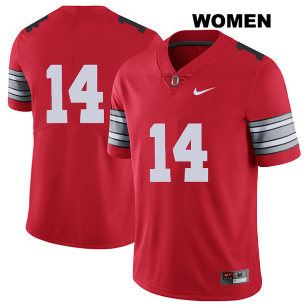 Ohio State Buckeyes Women's K.J. Hill #14 Red Authentic Nike 2018 Spring Game No Name College NCAA Stitched Football Jersey XE19M25CT
